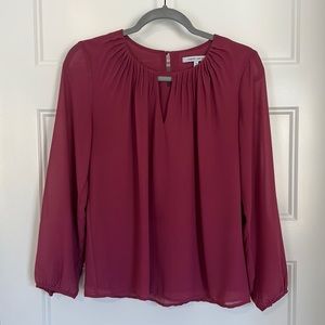 Cranberry Sheer Top Blouse Naked Zebra Small